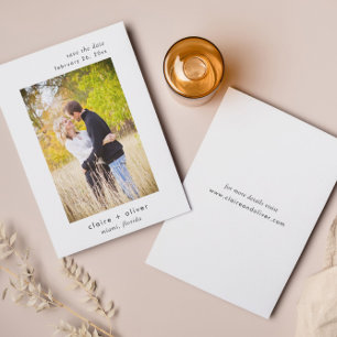 Minimal Wedding Save The Date Photo Card