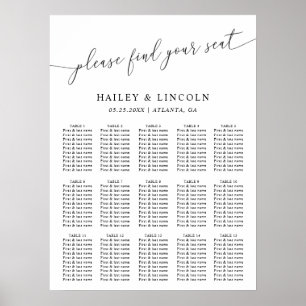 Minimal Wedding Seating Chart