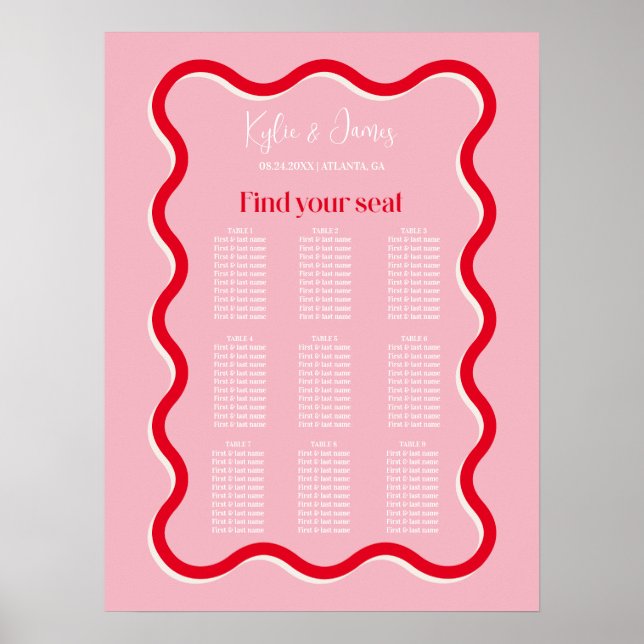 Minimal Wedding Seating Chart (Front)