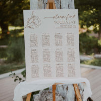 Minimal Wedding Seating Chart Botanical Boho Sign