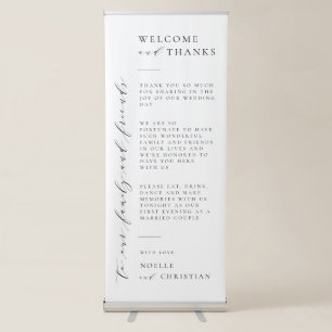 Minimal Wedding Sign Vertical Retractable Banner
