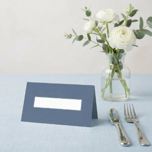Minimal Wedding slate blue modern blank place card