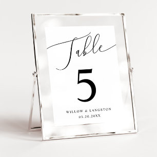 Minimal Wedding Table Number