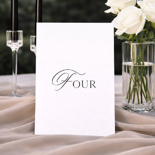 Minimal Wedding Table Number Four Sign 