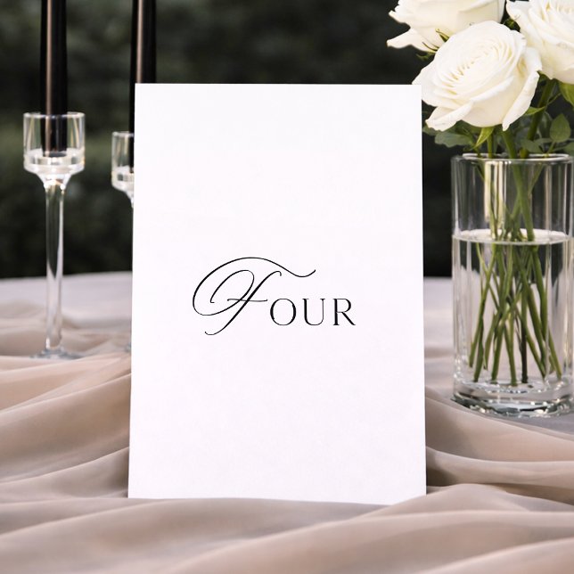 Minimal Wedding Table Number Four Sign  (Creator Uploaded)