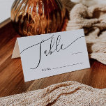 Minimal Wedding Table Number Place Card<br><div class="desc">Minimal and simple table number place card for your wedding featuring a modern script font that says "table" with a blank line where you can fill in the table number and the guest's name. You can add the bride and groom's names on the back.</div>
