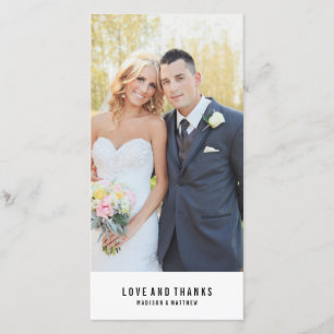 Minimal   Wedding Thank You Photo Card