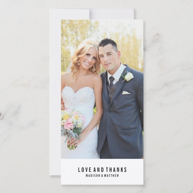 Minimal | Wedding Thank You Photo Card (Front)