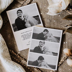 Minimal Wedding Thank You Photo Stack Card