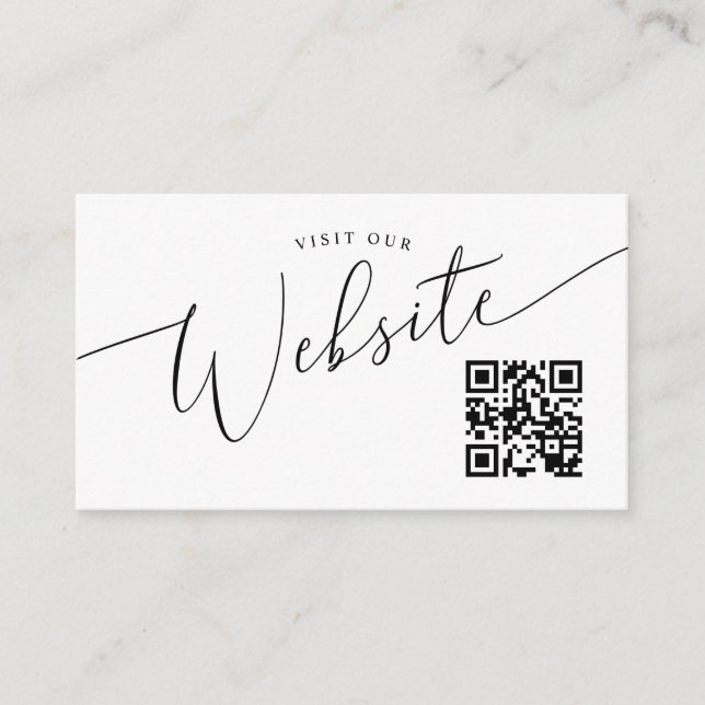 Minimal Wedding Website QR code Enclosure Card (Front)