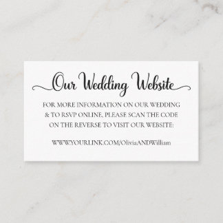 Minimal Wedding Website & RSVP Information Insert