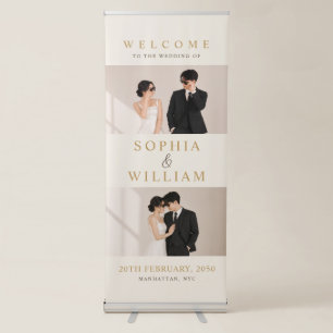 Minimal Wedding Welcome Banner with 2 Photos