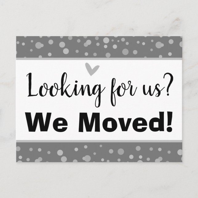 Minimal We've Moved Personalised Postcard (Front)