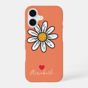 Minimal Whimsical Daisy Hand-Drawn Floral iPhone 16 Case