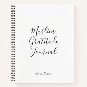 Minimal White Black Muslim Gratitude Journal