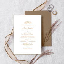 Minimal White Classic Gold Script Muslim Wedding