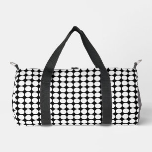 Minimal White Dots on Solid Black Background Duffle Bag