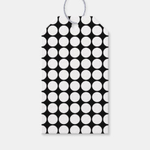 Minimal White Dots on Solid Black Background Gift Tags