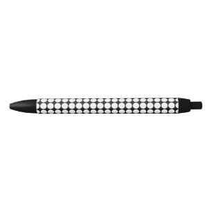 Minimal White Dots on Solid Black Background Ink Pen