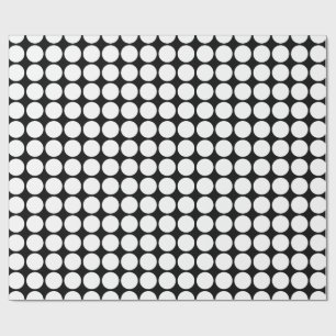 Minimal White Dots on Solid Black Background Wrapping Paper