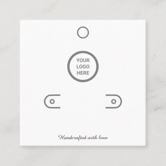 Minimal White Earrings Holder Jewellery Display Ca Calling Card (Front)