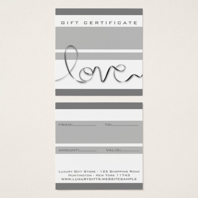 Minimal White Grey Stripes Love Modern Chic Manly (Front & Back)