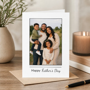 Minimal White Modern Family Father's Day Card