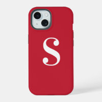 Minimal White Monogram on Red
