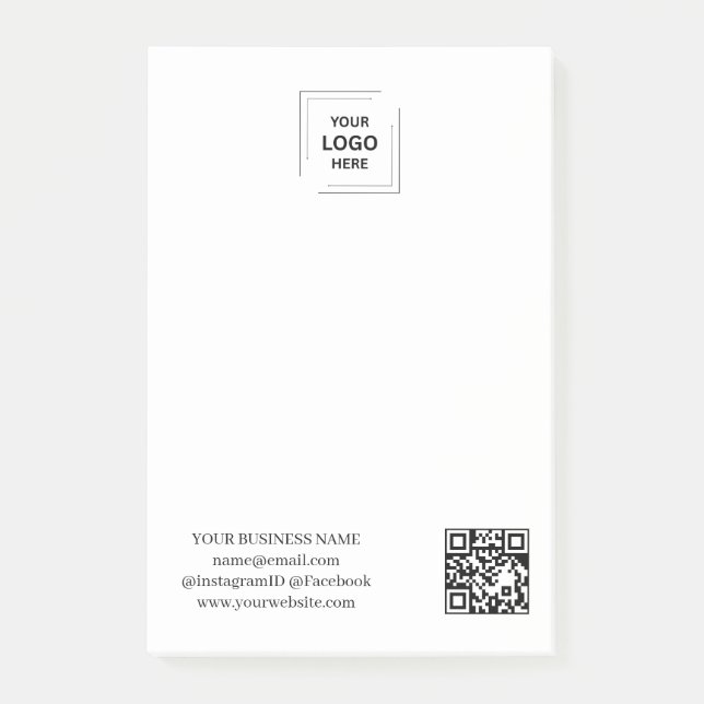 Minimal White QR Branding Note Design (Front)