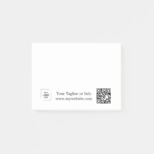 Minimal White QR Business Logo Note Design