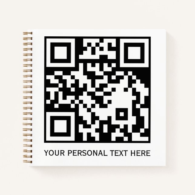Minimal White QR Code Custom Business Notebook  (Front)