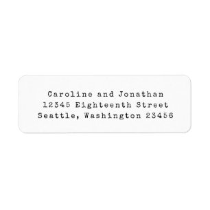 Minimal White Retro Typewriter Font Return Address