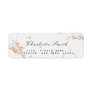 Minimal White Rose Gold Copper Marble RSVP