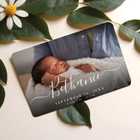 Minimal White Script Baby Name Overlay Baby Photo