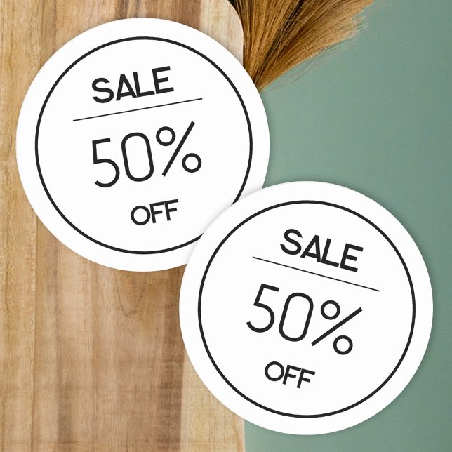 Minimal white store promotion sale sticker (Creator Uploaded)