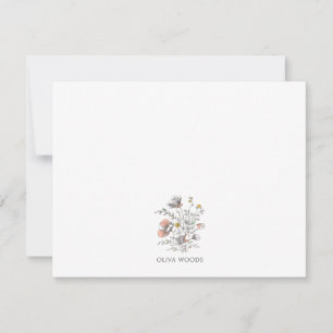Minimal Wildflower Botanical Name Stationery Card