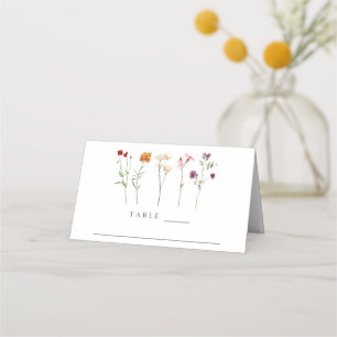 Minimal Wildflower Lesbian Pride Floral Wedding Place Card