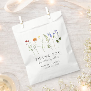 Minimal Wildflower LGBTQ Gay Pride Floral Wedding Favour Bags
