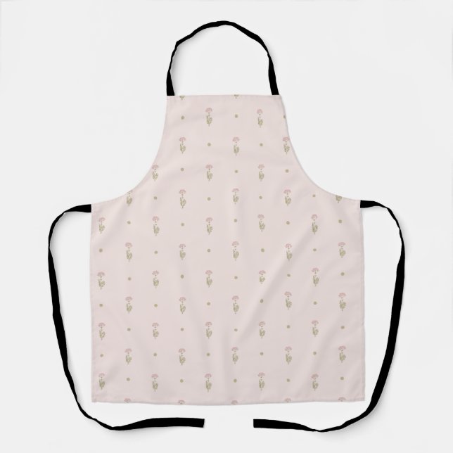 Minimal Wildflower Pattern with Dots Apron (Front)