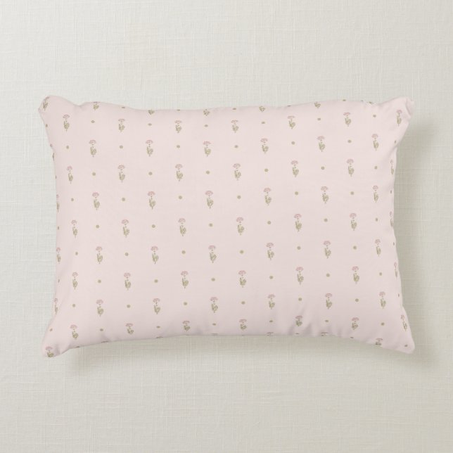 Minimal Wildflower Pattern with Dots Decorative Cushion (Front)