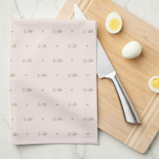 Minimal Wildflower Pattern with Dots Tea Towel