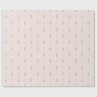 Minimal Wildflower Pattern with Dots Wrapping Paper