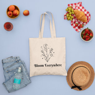 Minimal Wilf Flowers , aesthetic minimal boho Tote Bag