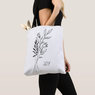 Minimal Wilf Flowers , bohemiam minimal  Tote Bag