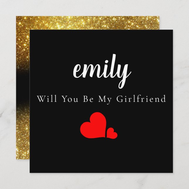 Minimal Will You Be My Girlfriend Card (Front/Back)