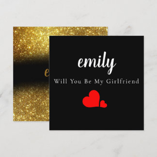 Minimal Will You Be My Girlfriend Card