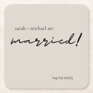 Minimal Wine Wedding Favours, Wedding Reception Wi Square Paper Coaster