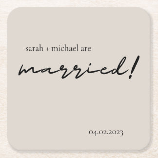 Minimal Wine Wedding Favours, Wedding Reception Wi Square Paper Coaster