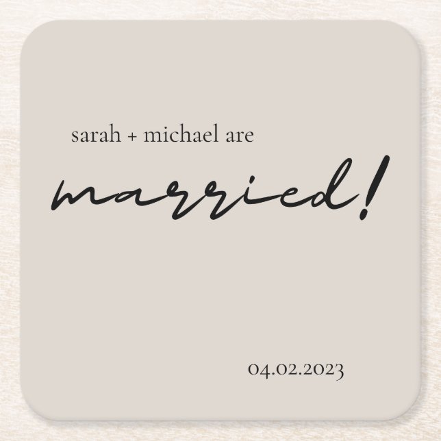 Minimal Wine Wedding Favours, Wedding Reception Wi Square Paper Coaster (Front)