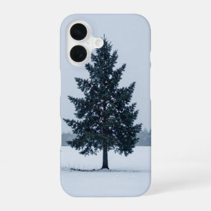 Minimal Winter Lone Fir Tree Snow Phone Case
